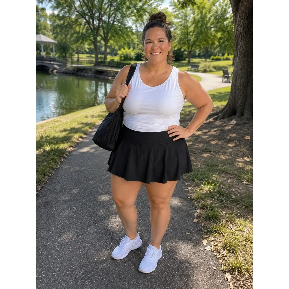 Zella Black‎ Athletic Skort 3X Built In Shorts Active Tennis Golf Skirt